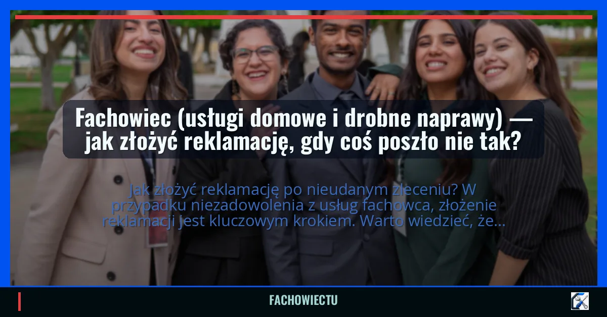 Fachowiec (usługi domowe i drobne naprawy) — jak złożyć reklamację, gdy coś poszło nie tak?