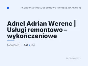 Adnel Adrian Werenc | Usługi remontowo – wykończeniowe