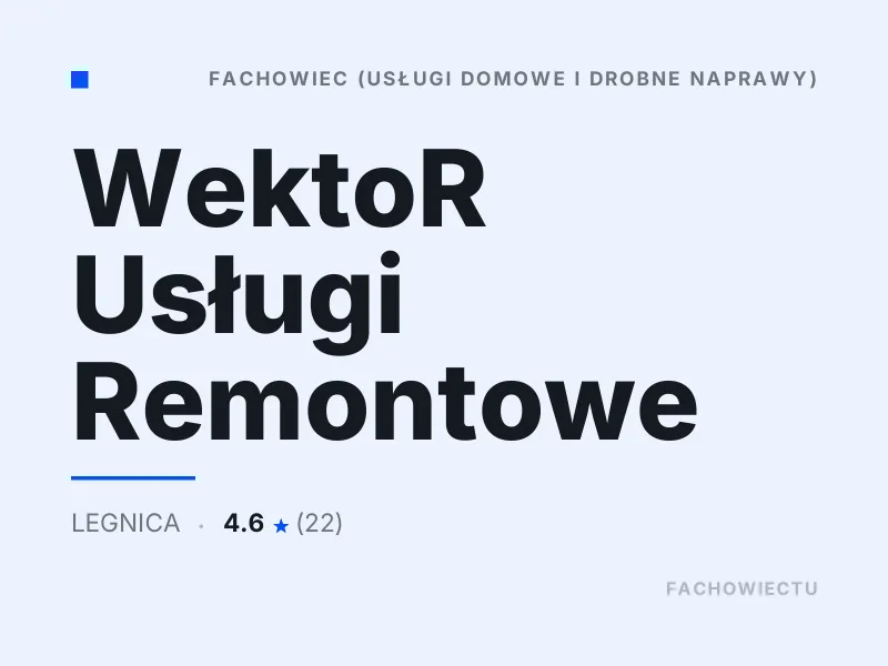 WektoR Usługi Remontowe Drobne naprawy domowe Legnica