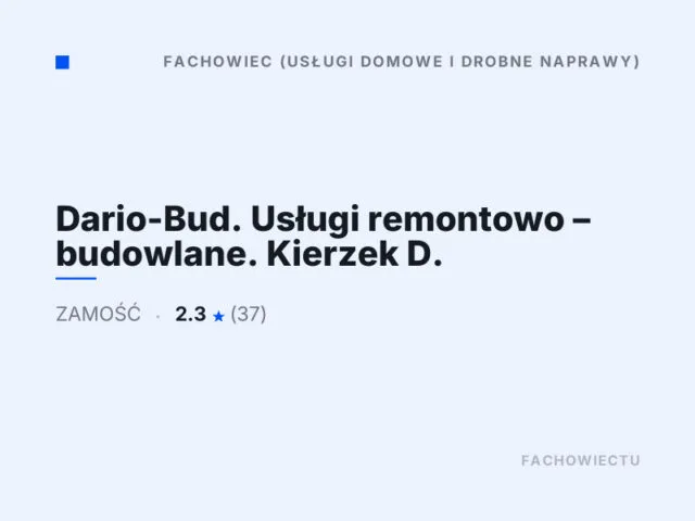 Dario-Bud. Usługi remontowo – budowlane. Kierzek D.