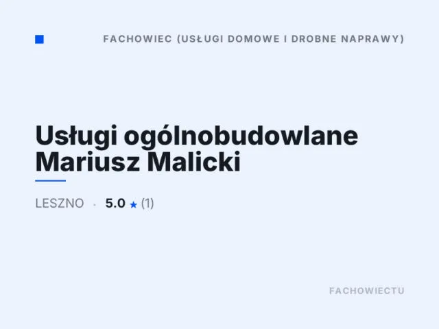 Usługi ogólnobudowlane Mariusz Malicki