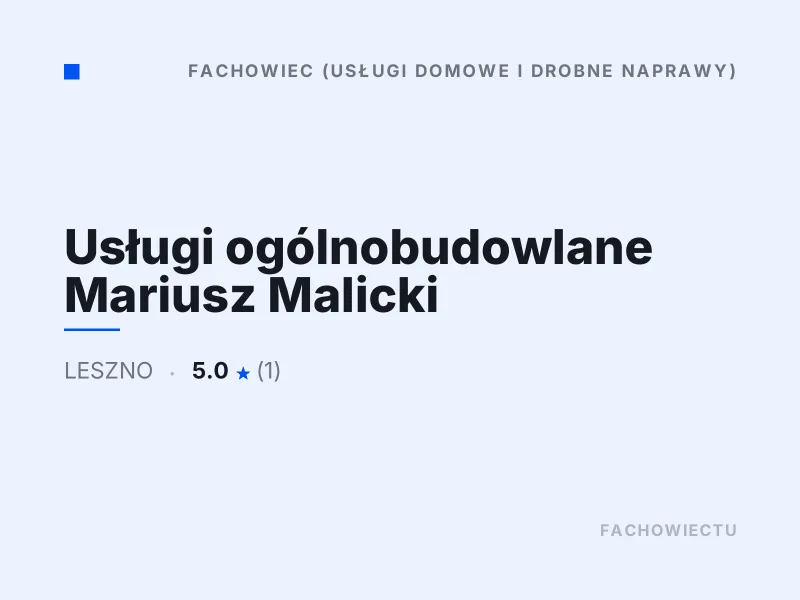 Usługi ogólnobudowlane Mariusz Malicki drobne naprawy domowe Leszno