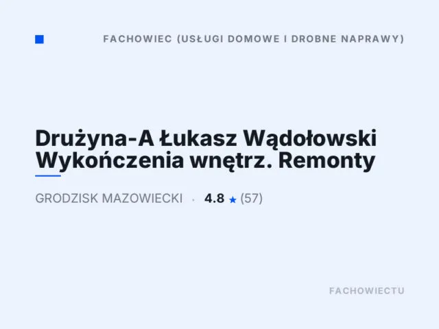 Drużyna-A Łukasz Wądołowski Wykończenia wnętrz. Remonty