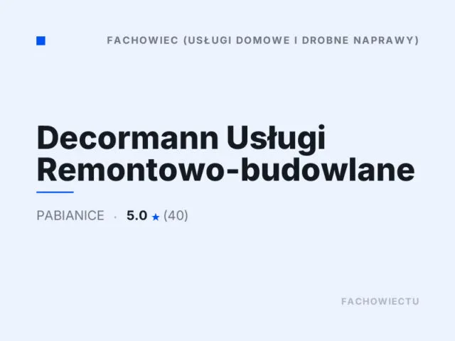 Decormann Usługi Remontowo-budowlane