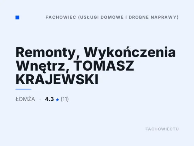 Remonty, Wykończenia Wnętrz, TOMASZ KRAJEWSKI