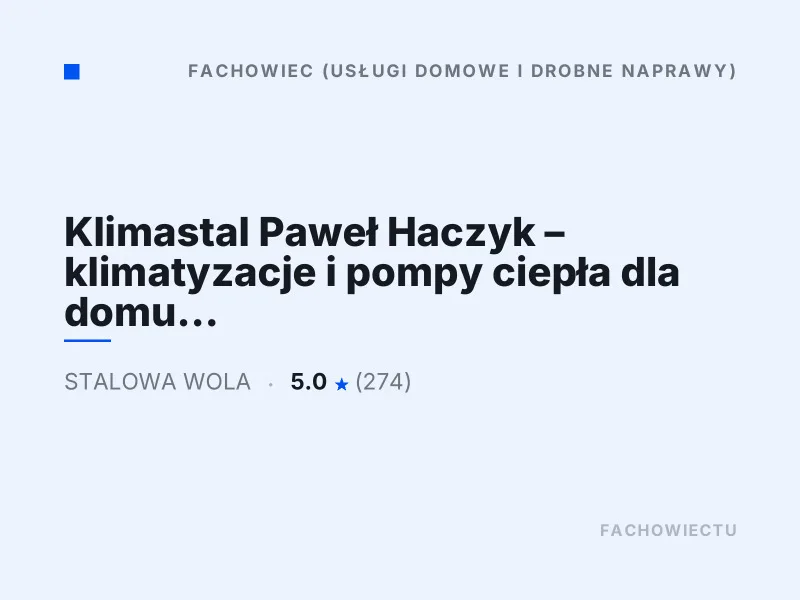 Klimastal Paweł Haczyk klimatyzacje i pompy ciepła Stalowa Wola