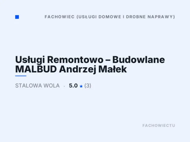 Usługi Remontowo – Budowlane MALBUD Andrzej Małek