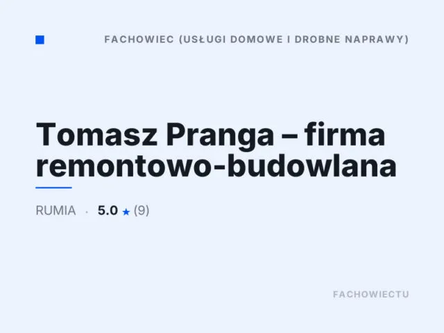 Tomasz Pranga – firma remontowo-budowlana