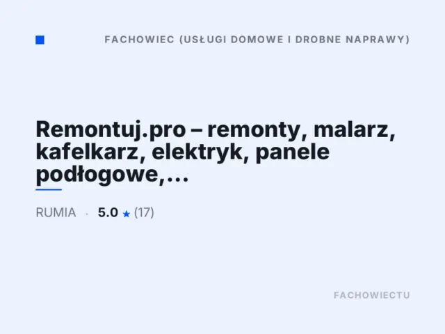 Remontuj.pro – remonty, malarz, kafelkarz, elektryk, panele podłogowe, składanie mebli