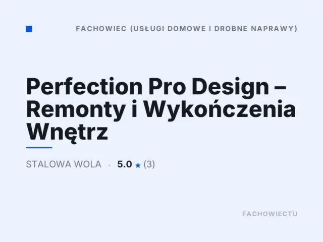 Perfection Pro Design – Remonty i Wykończenia Wnętrz