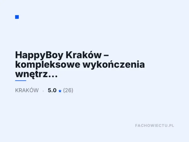 HappyBoy Kraków – kompleksowe wykończenia wnętrz i remonty, łazienki, malowanie, gładzie gipsowe