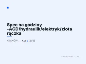 Spec na godziny -AGD/hydraulik/elektryk/złota rączka