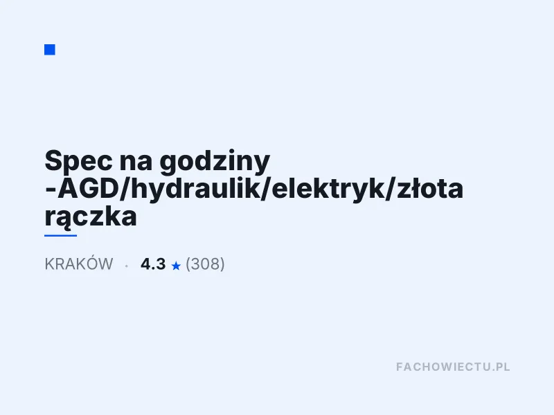 Spec na godziny Drobne naprawy domowe Kraków