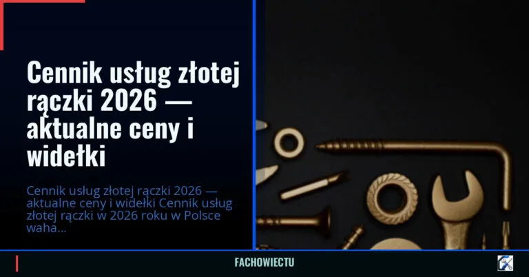 Cennik usług złotej rączki 2026 — aktualne ceny i widełki — fachowiectu.pl