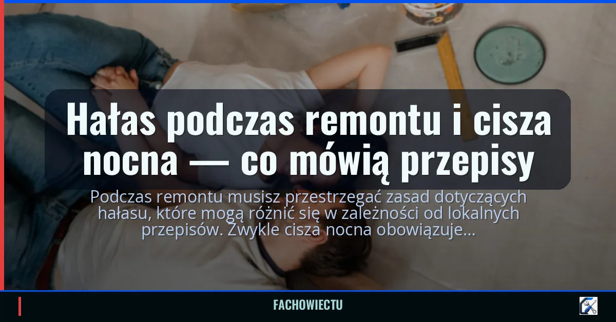 Hałas podczas remontu i cisza nocna — co mówią przepisy