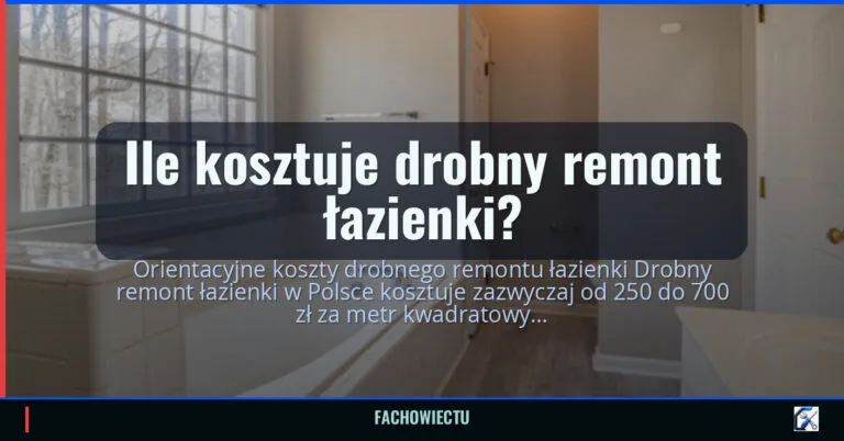 Ile kosztuje drobny remont łazienki? — fachowiectu.pl