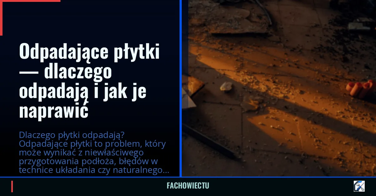 Odpadające płytki — dlaczego odpadają i jak je naprawić