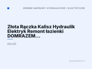 Złota Rączka Kalisz Hydraulik Elektryk Remont łazienki DOMRAZEM Hennadii Bober