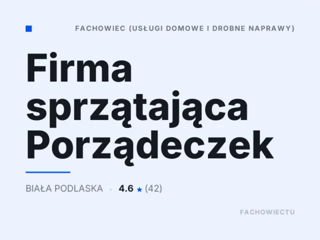 Firma sprzątająca Porządeczek