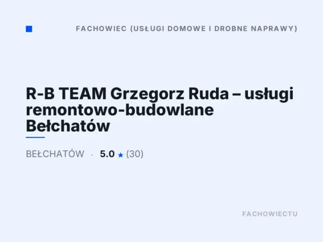 R-B TEAM Grzegorz Ruda – usługi remontowo-budowlane Bełchatów