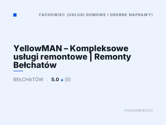 YellowMAN – Kompleksowe usługi remontowe | Remonty Bełchatów