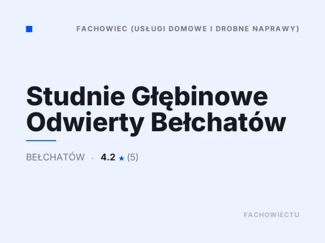 Studnie Głębinowe Odwierty Bełchatów