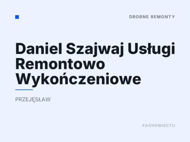 Daniel Szajwaj Usługi Remontowo Wykończeniowe