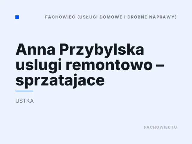 Anna Przybylska uslugi remontowo – sprzatajace