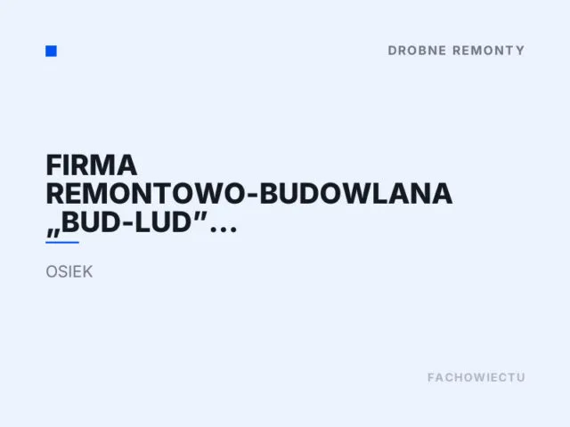 Firma Remontowo-Budowlana „Bud-Lud” Patryk Kasprzak