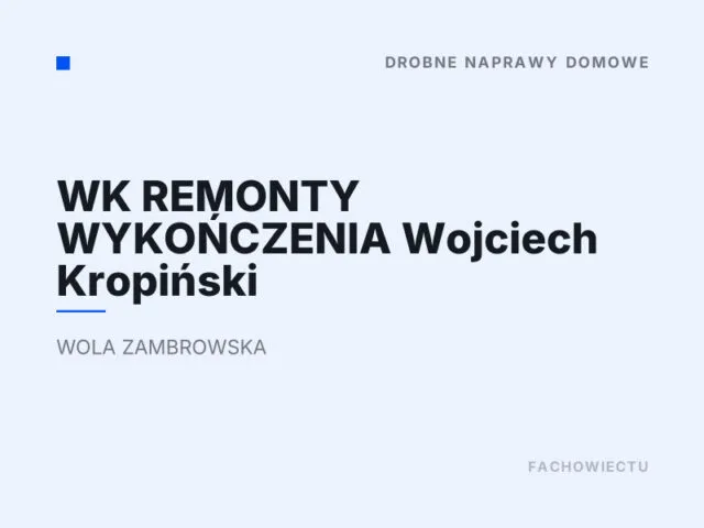 WK REMONTY WYKOŃCZENIA Wojciech Kropiński